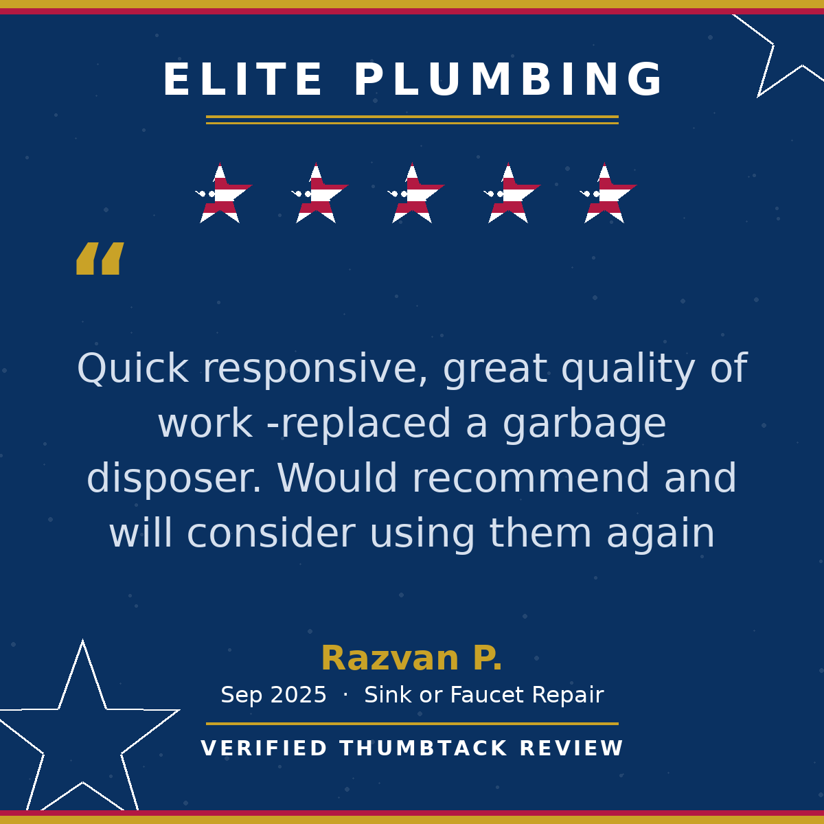 5-star Thumbtack review from Razvan P.