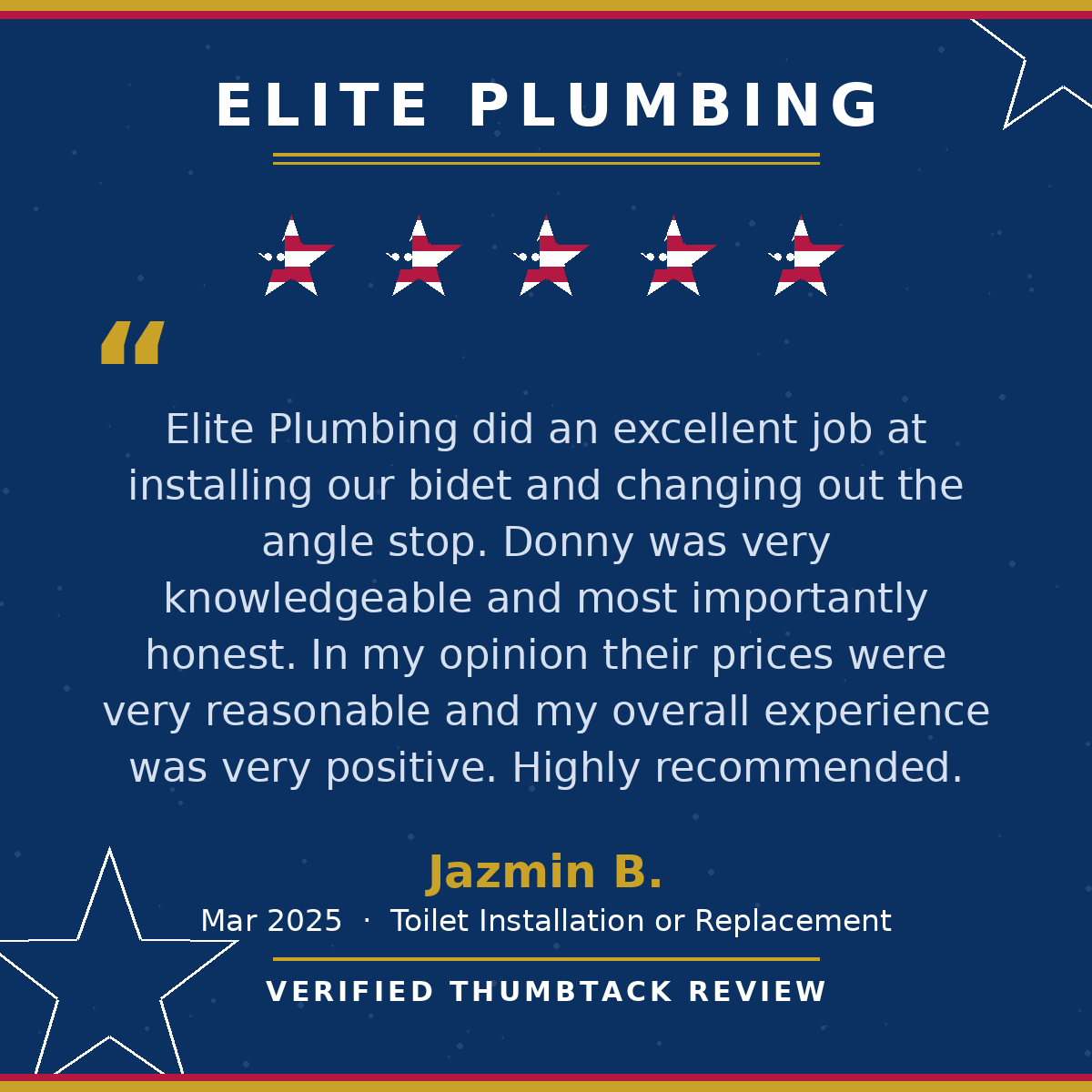 5-star Thumbtack review from Jazmin B.